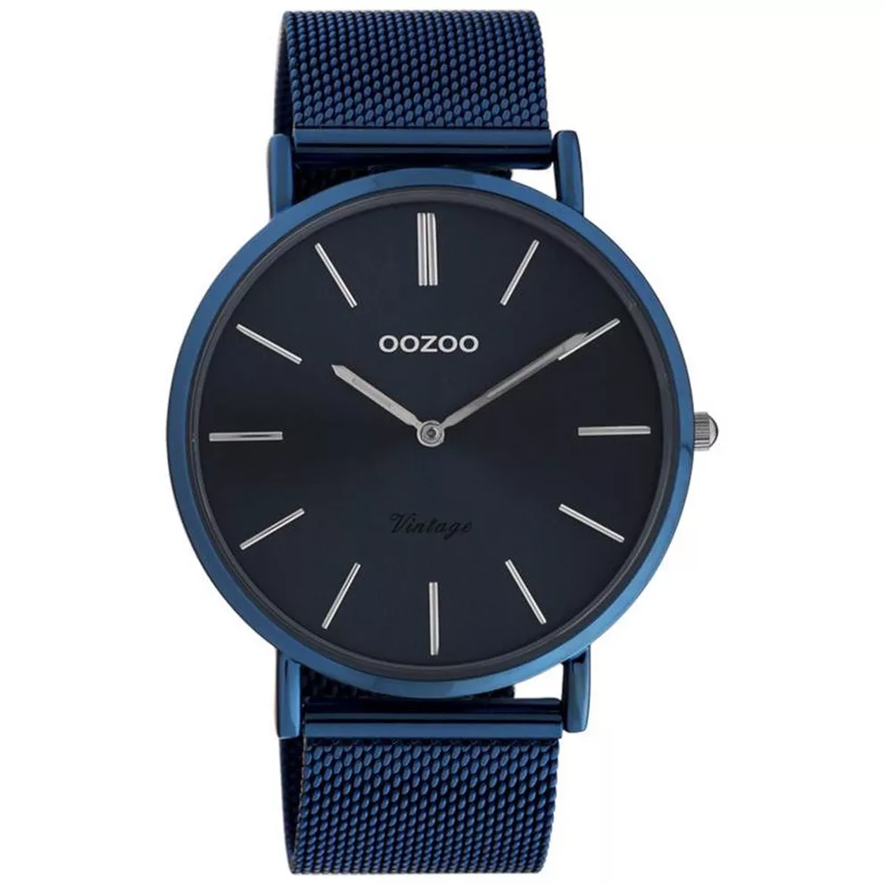 OOZOO C20015 Horloge Vintage staal nachtblauw 44 mm