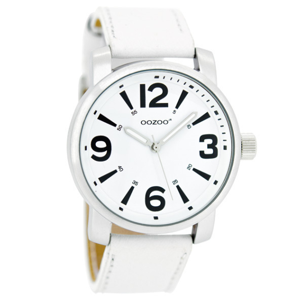 OOZOO Horloge Junior zilverkleurig-wit 38 mm