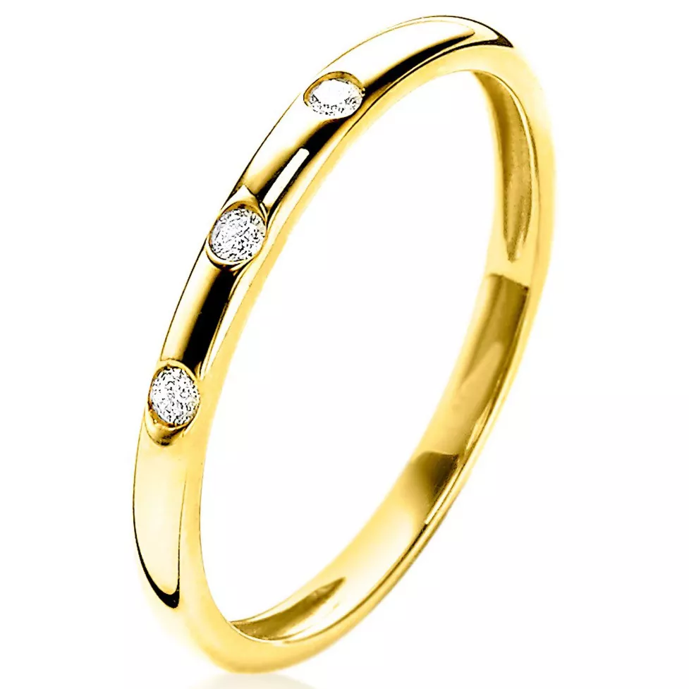 Zinzi Gold ZGR97 Ring geelgoud-diamant 0,045 crt 2 mm  