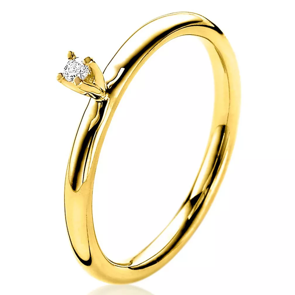 Zinzi Gold ZGR66 Ring geelgoud-diamant 0,032 crt 