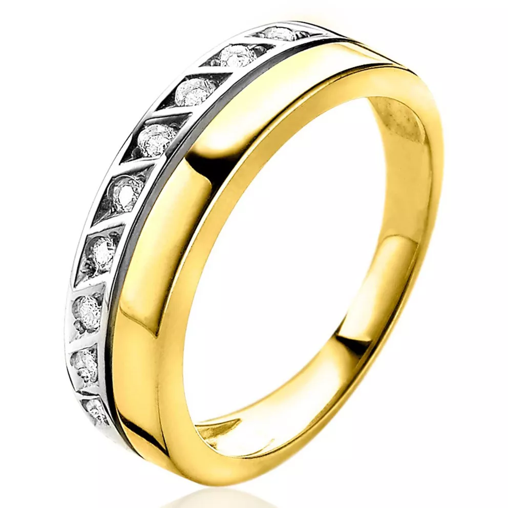 Zinzi Gold ZGR72 Ring goud-diamant 0,108 crt geel-en witgoud 