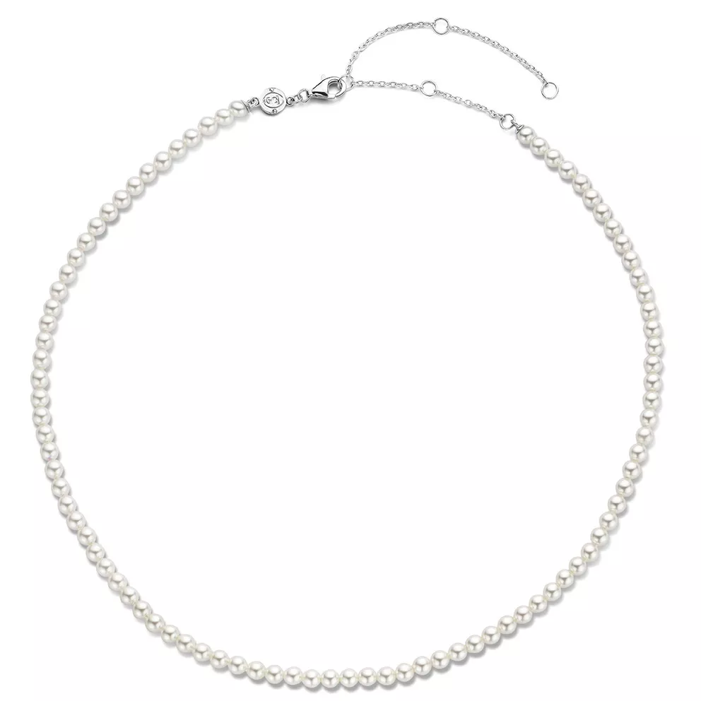 TI SENTO-Milano 3916PW Ketting Beads zilver-parel wit 4 mm 38-48 cm