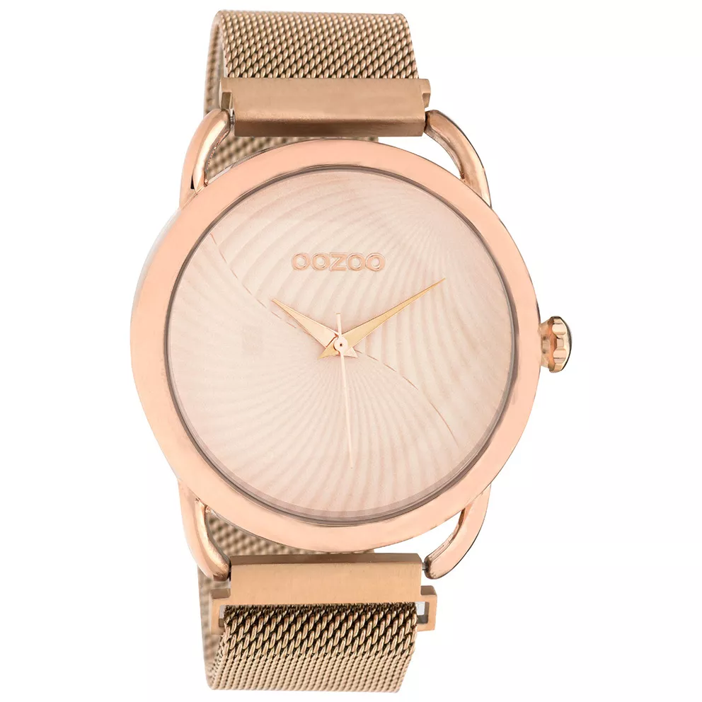OOZOO C10697 Horloge Timepieces staal mesh rosekleurig-roze 42 mm