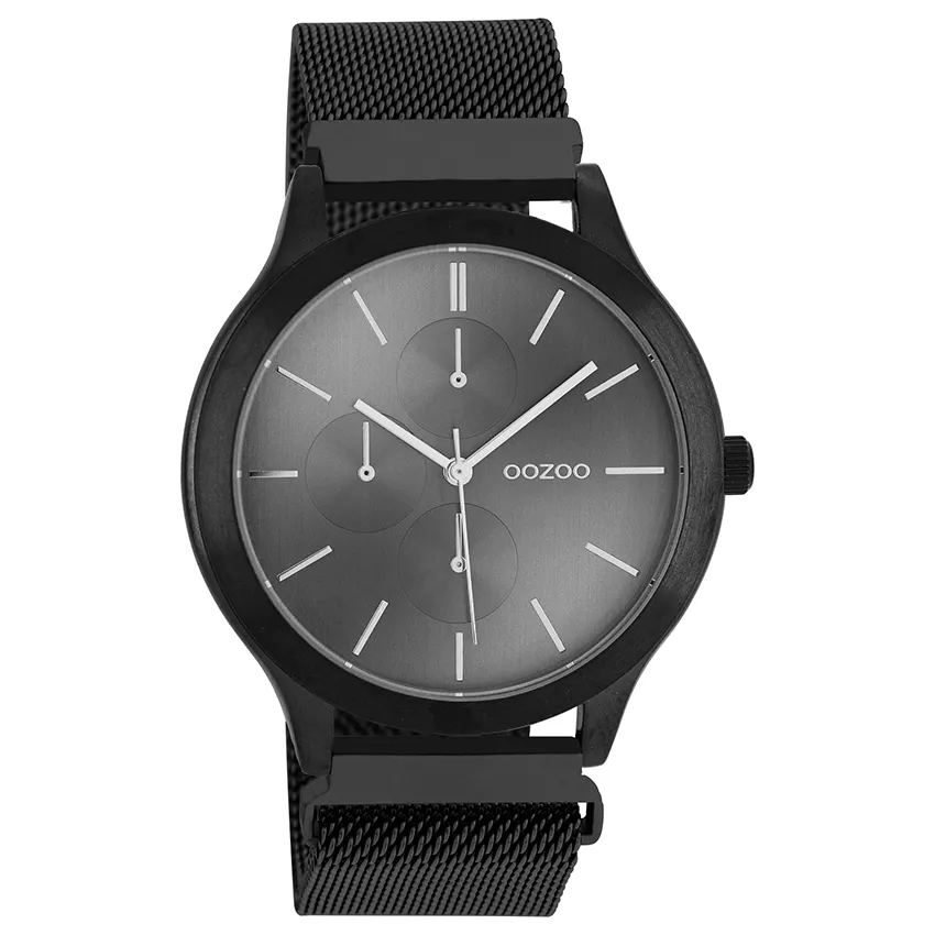 OOZOO C10690 Horloge Timepieces staal mesh zwart 45 mm