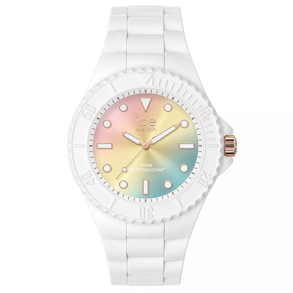 Ice-Watch IW019153 Horloge ICE Generation Rainbow Medium siliconen wit-meerkleurig 40 mm