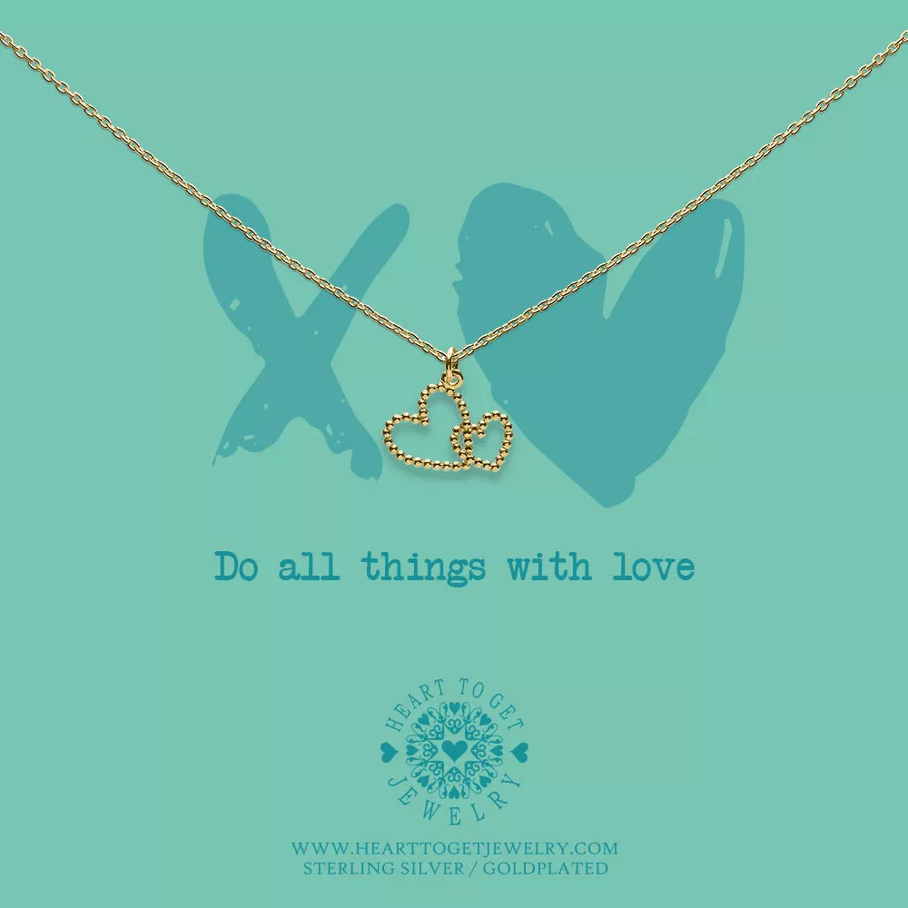 Heart To Get N504DDH20G Ketting Do all things with love... zilver goudkleurig