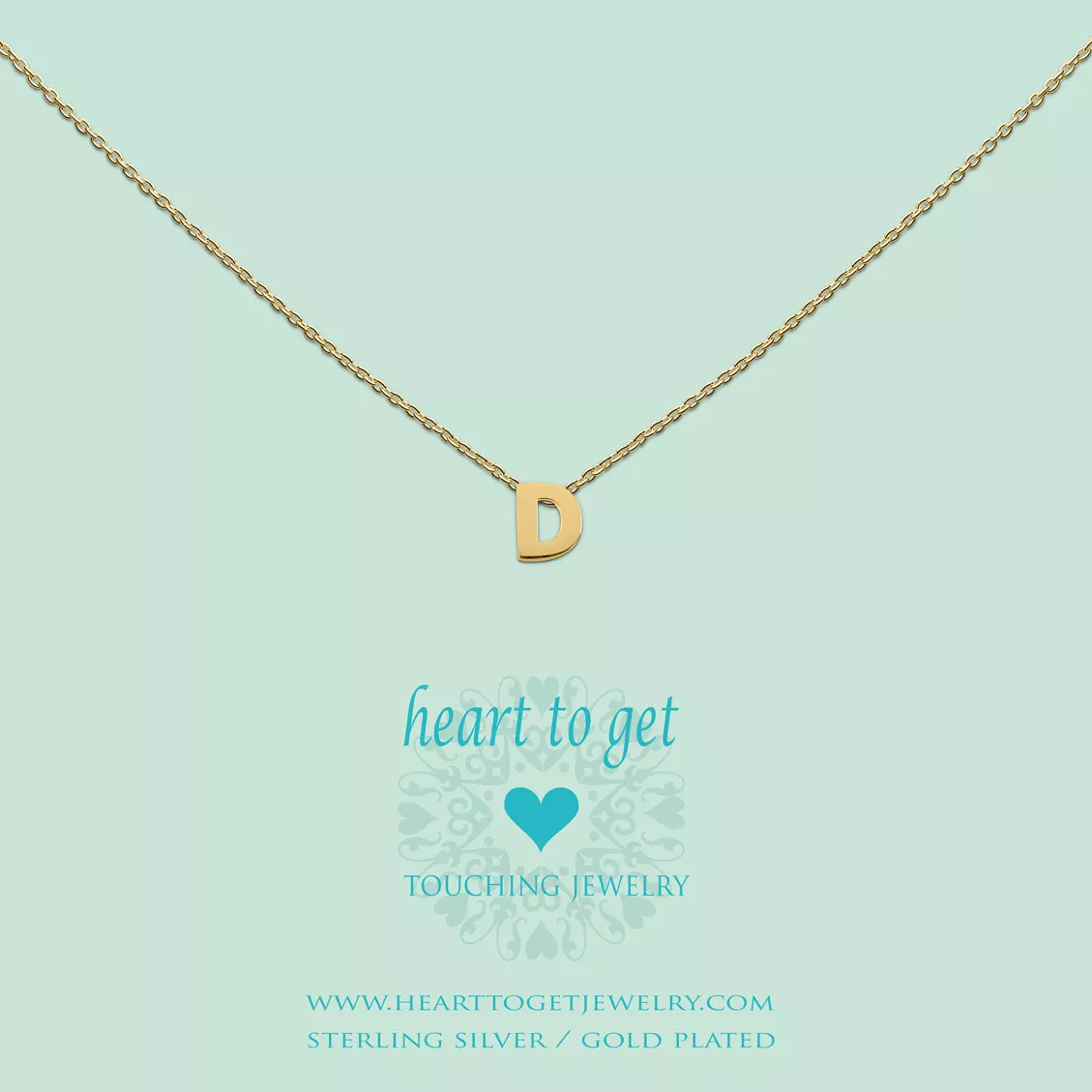 Heart To Get L145IND13G Hanger Initials Letter D zilver goudkleurig