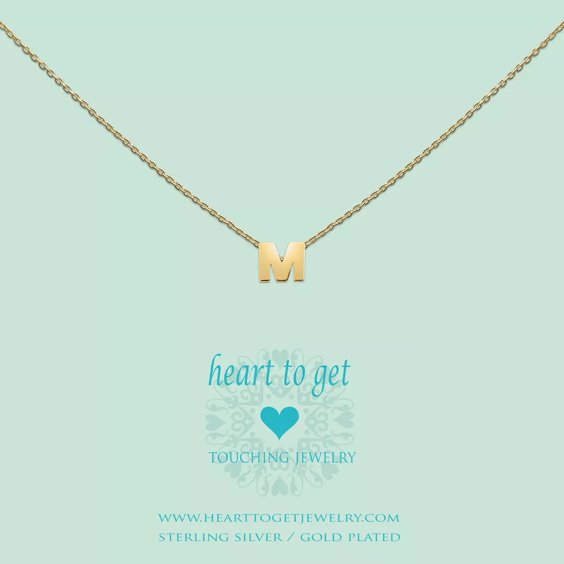 Heart To Get L154INM13G Hanger Initials Letter M zilver goudkleurig