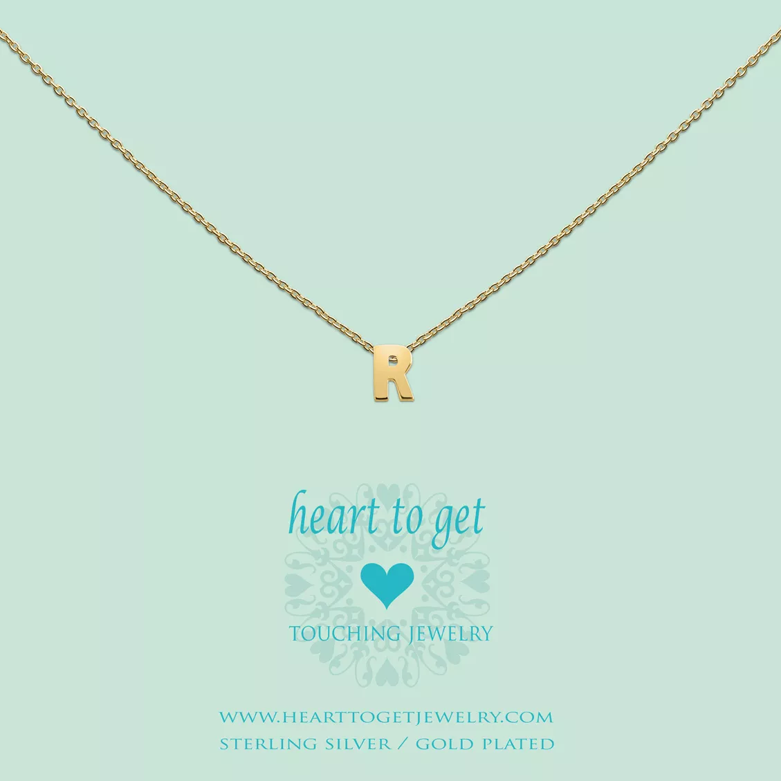 Heart To Get L159INR13G Hanger Initials Letter R zilver goudkleurig