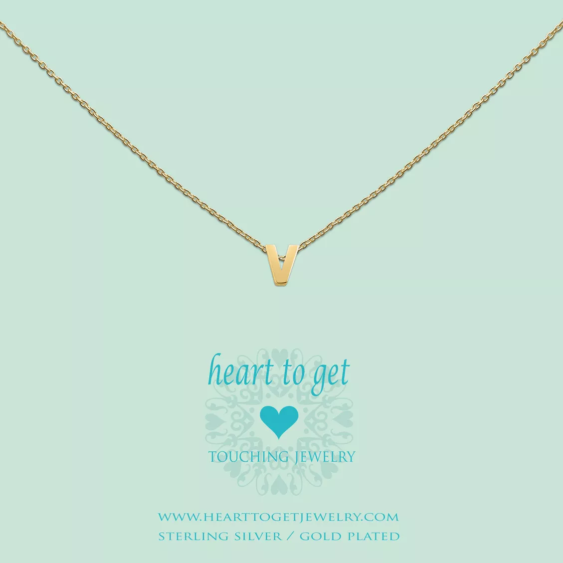 Heart To Get L163INV13G Hanger Initials Letter V zilver goudkleurig