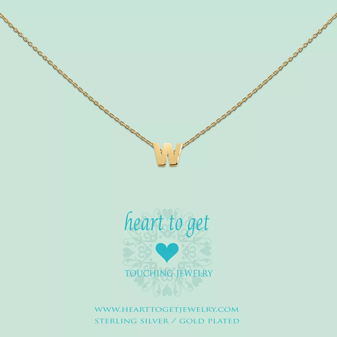 Heart To Get L164INW13G Hanger Initials Letter W zilver goudkleurig