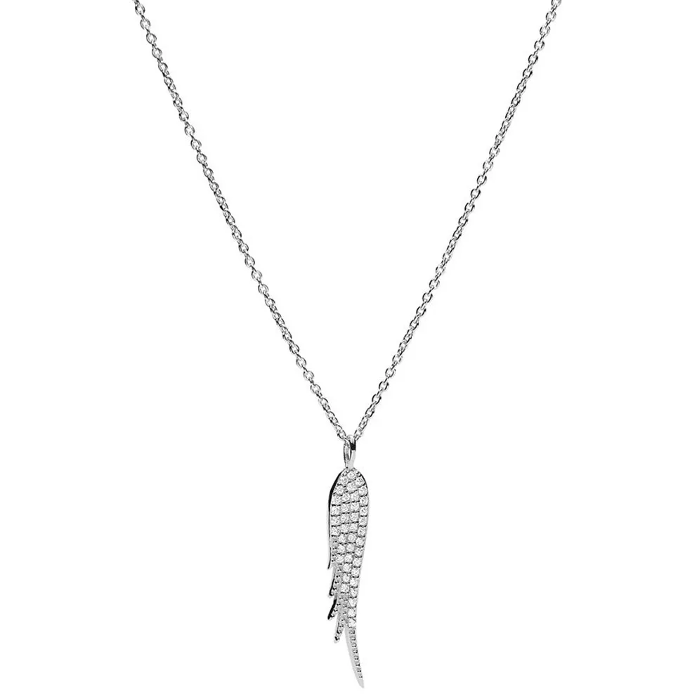 Fossil JFS00535040 Ketting Wings zilver zilver-zirconia zilverkleurig-wit 40-45 cm