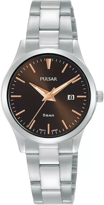 Pulsar PH7541X1 Horloge staal zilver- en rosekleurig-zwart 28 mm