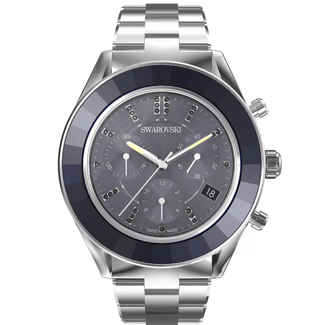 Swarovski 5610481 Horloge Octea Lux Sport zilverkleurig-blauw 39 mm