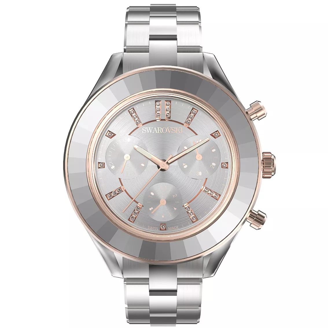 Swarovski 5610494 Horloge Octea Lux Sport zilver- en rosekleurig-wit 37 mm