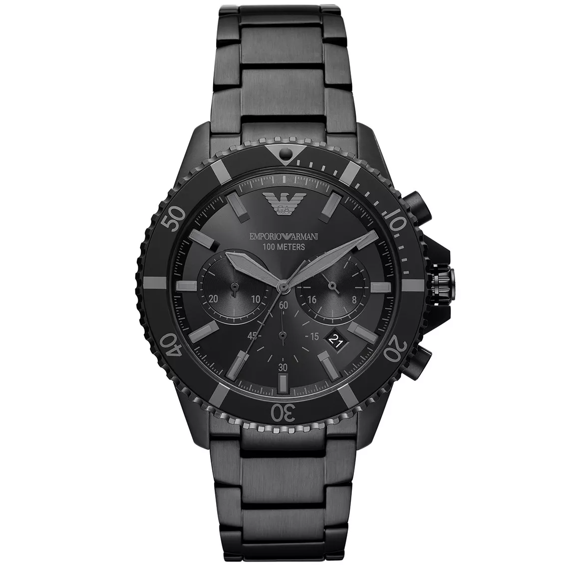 Emporio Armani AR11363 Horloge Diver Chrono staal zwart 43 mm