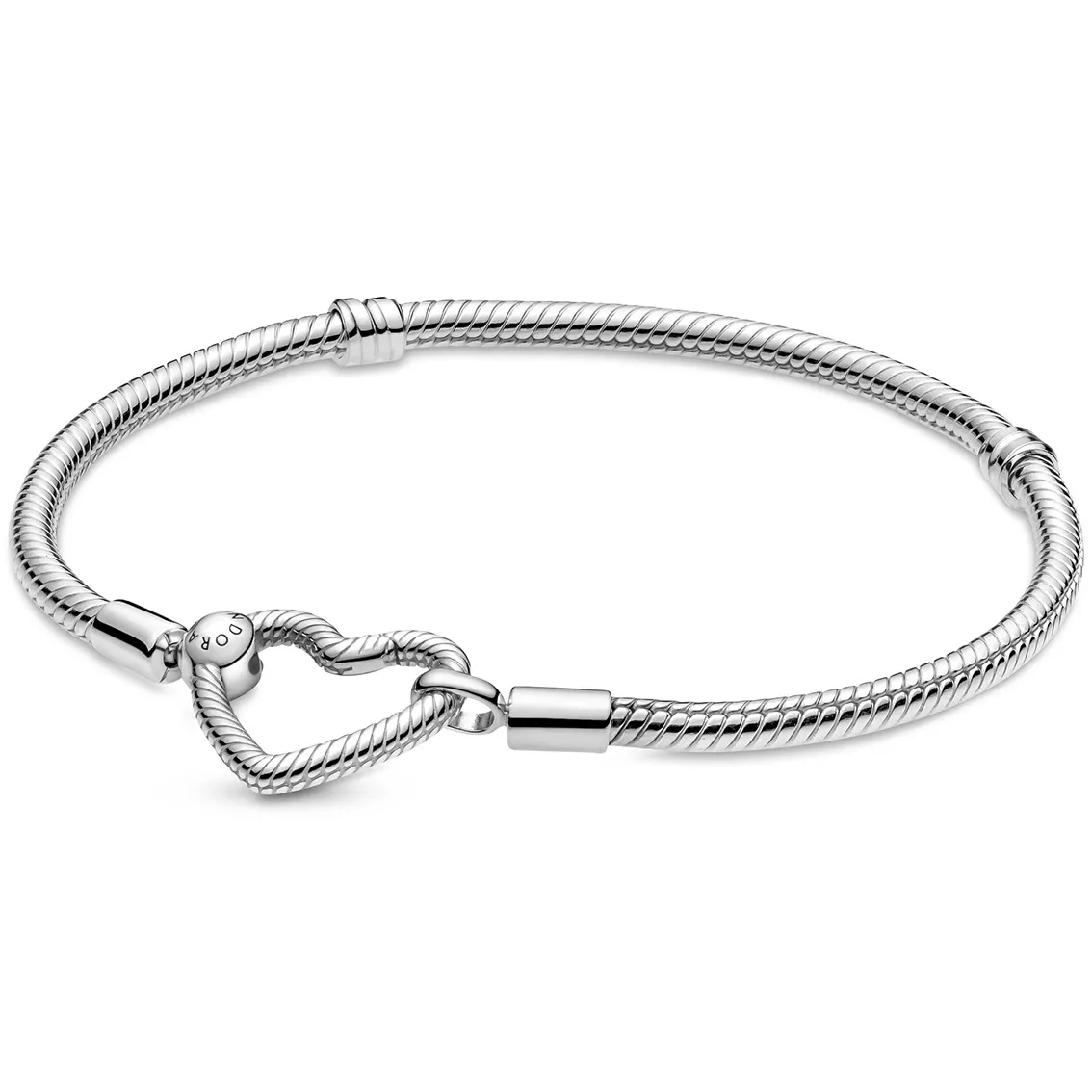 Pandora 599539C00 Armband Snake Chain Hartsluiting zilver