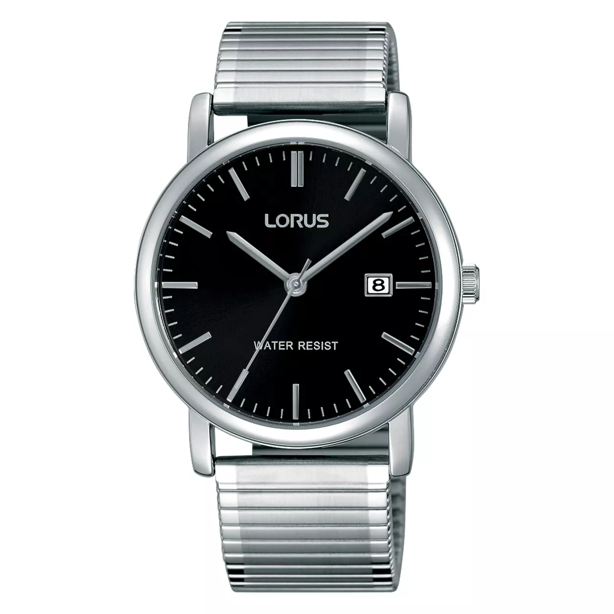 Lorus RG857CX5 Horloge rekband staal zilverkleurig-zwart 37,5 mm