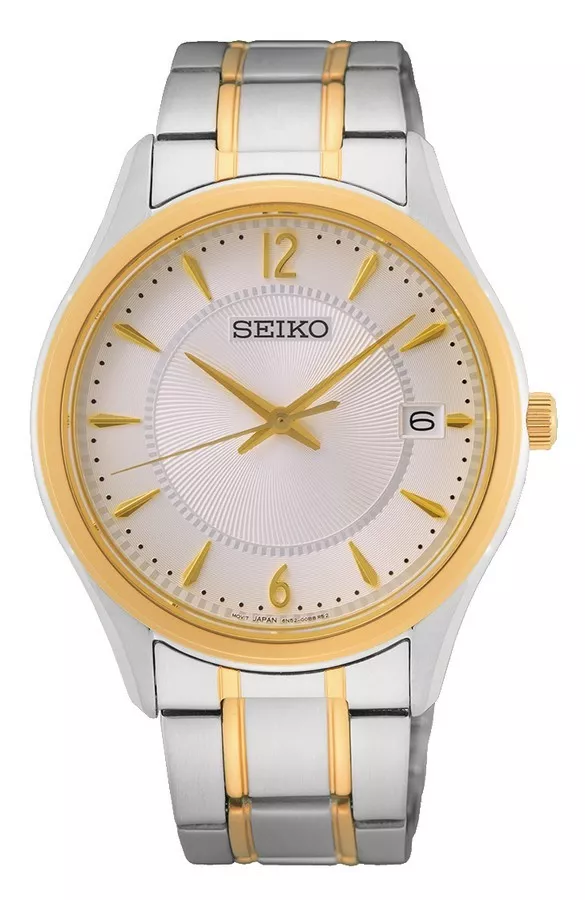 Seiko  herenhorloge Quartz Seiko SUR468P1 Horloge goudkleuirge kast, saffierglas 39,4 mmAnaloog 39,4 mm SUR468P1