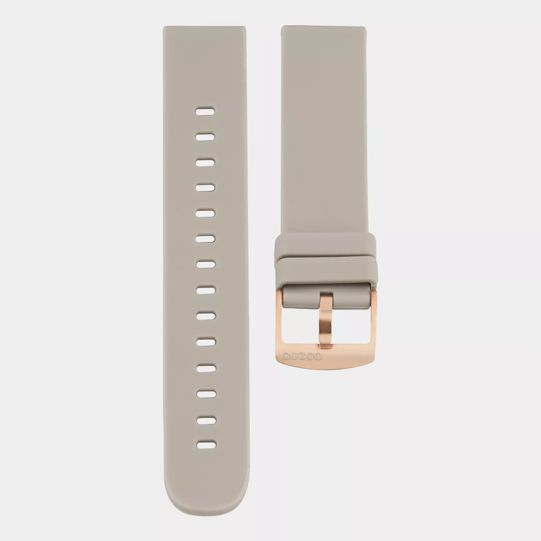 OOZOO STRAP419.20 Horlogeband rubber taupe-rosekleurig 20 mm
