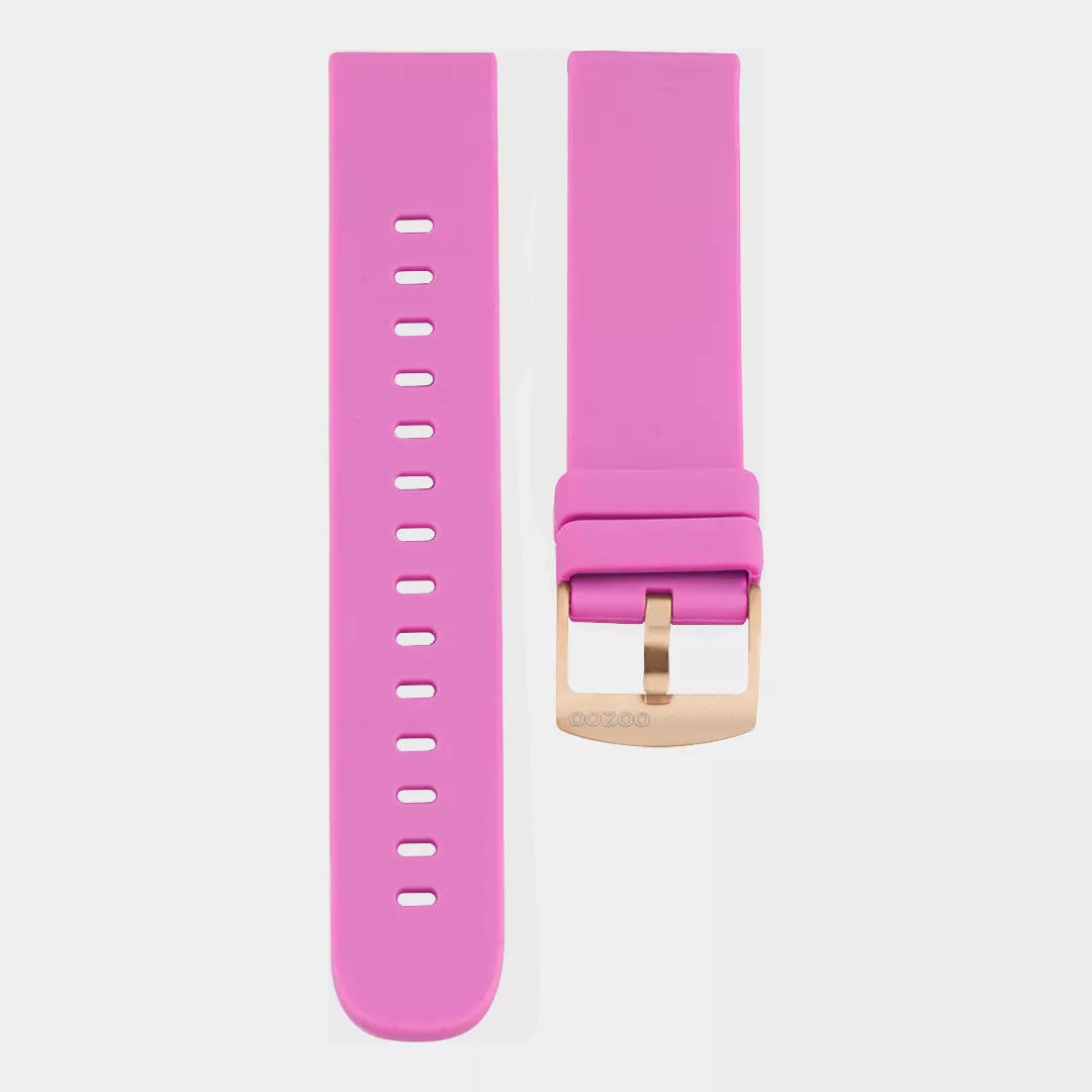 OOZOO STRAP420.20 Horlogeband rubber raspberryroze-rosekleurig 20 mm