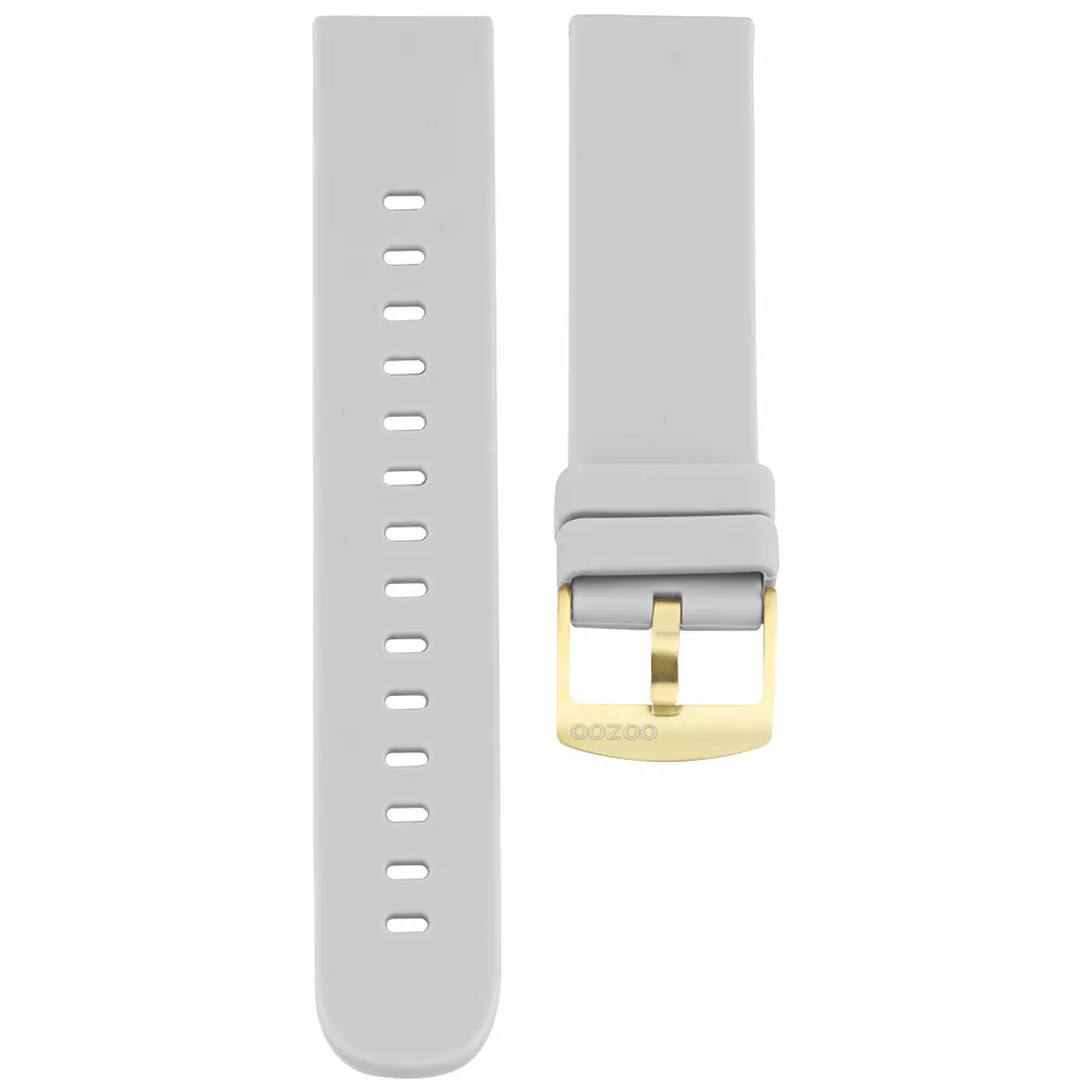 OOZOO STRAP411.20 Horlogeband rubber steengrijs-goudkleurig 20 mm