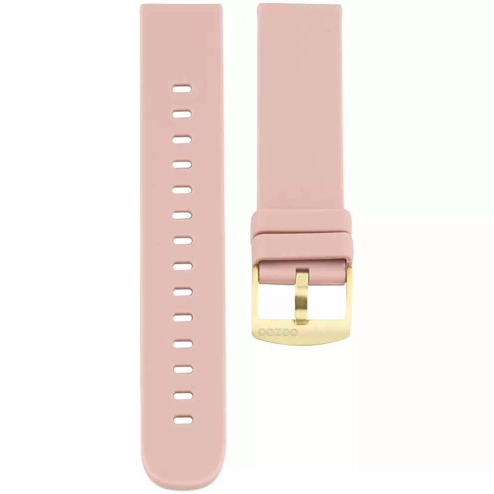 OOZOO STRAP412.20 Horlogeband rubber rozegrijs-goudkleurig 20 mm