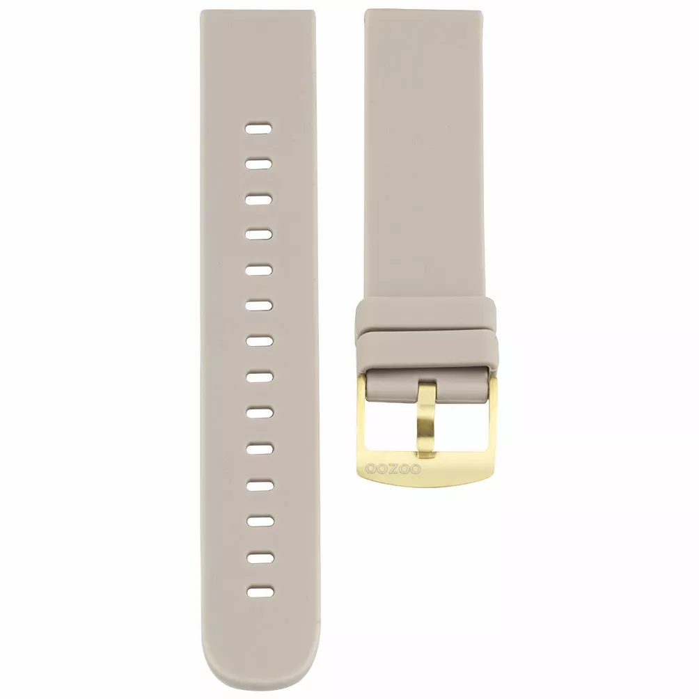 OOZOO STRAP413.20 Horlogeband rubber taupe-goudkleurig 20 mm