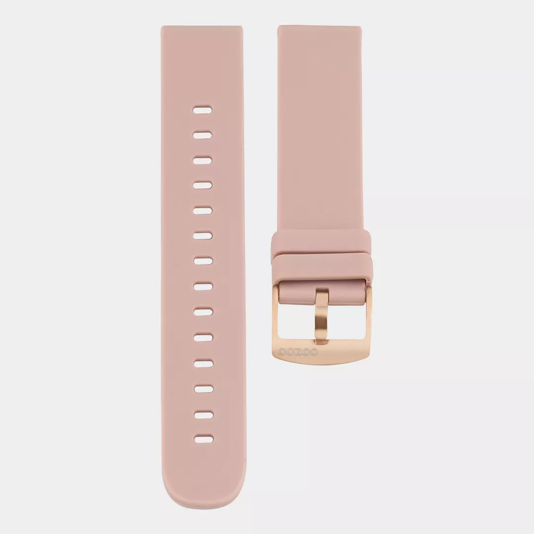 OOZOO STRAP418.20 Horlogeband rubber rozegrijs-rosekleurig 20 mm