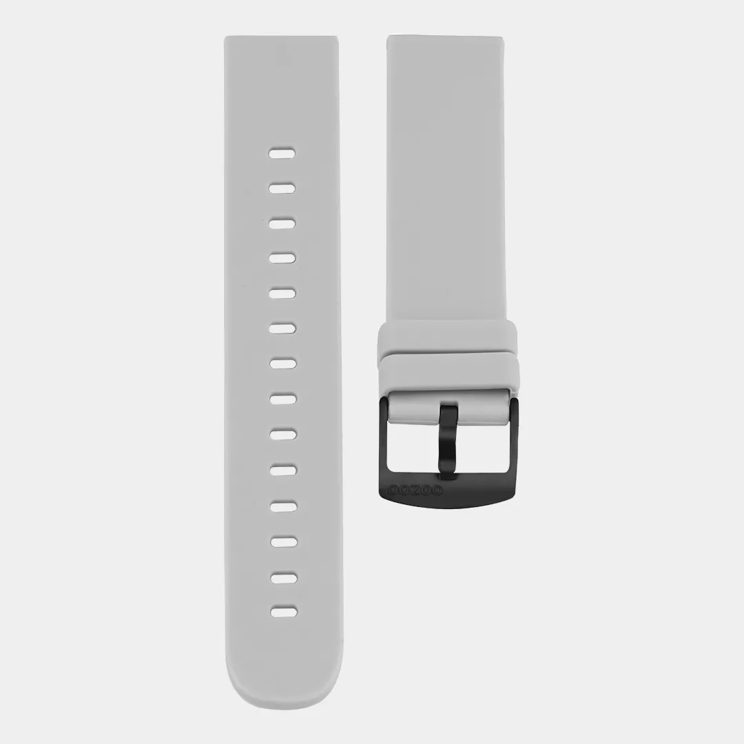 OOZOO STRAP423.20 Horlogeband rubber steengrijs-zwart 20 mm