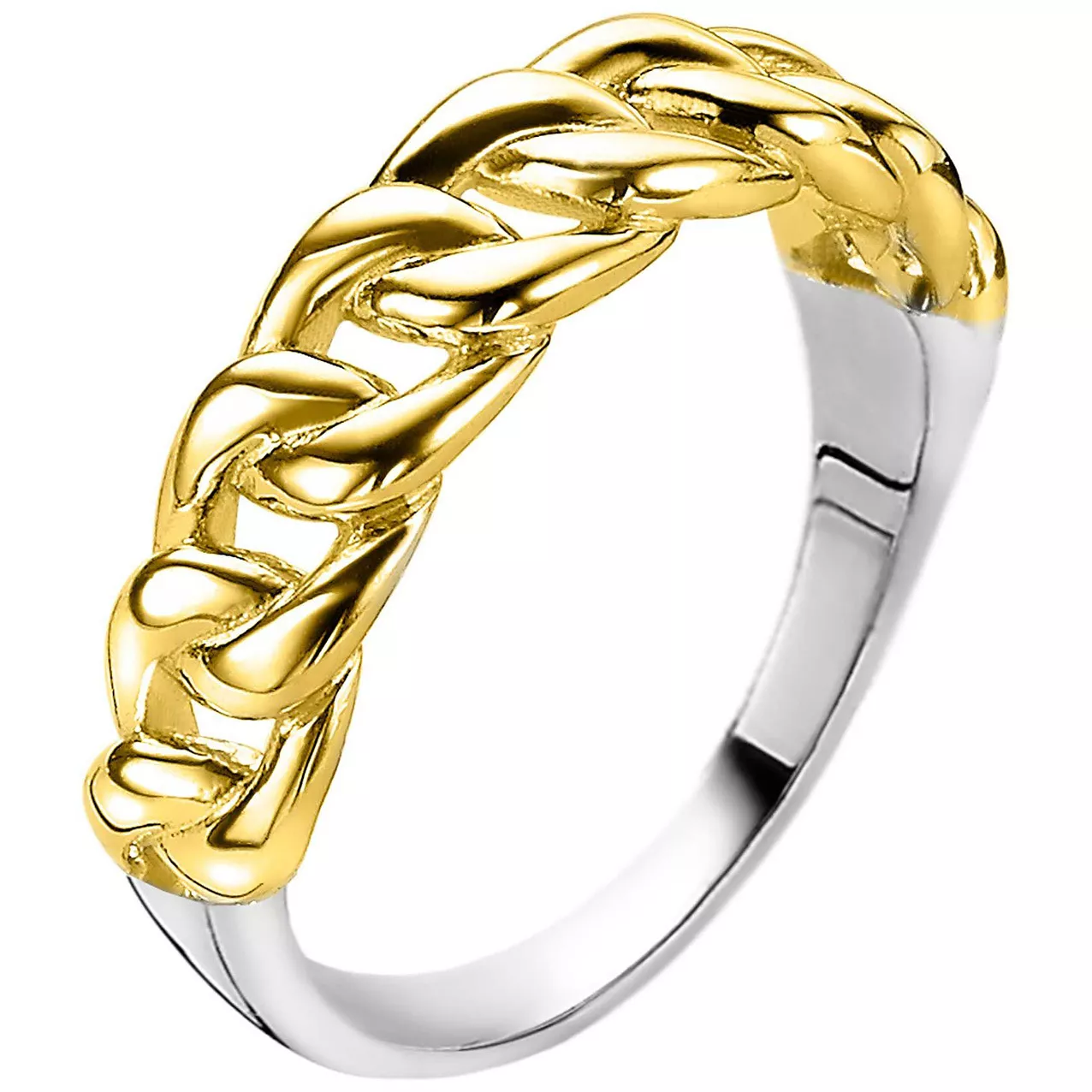 Zinzi ZIR2225 Ring Gourmet zilver goudkleurig 5,5 mm