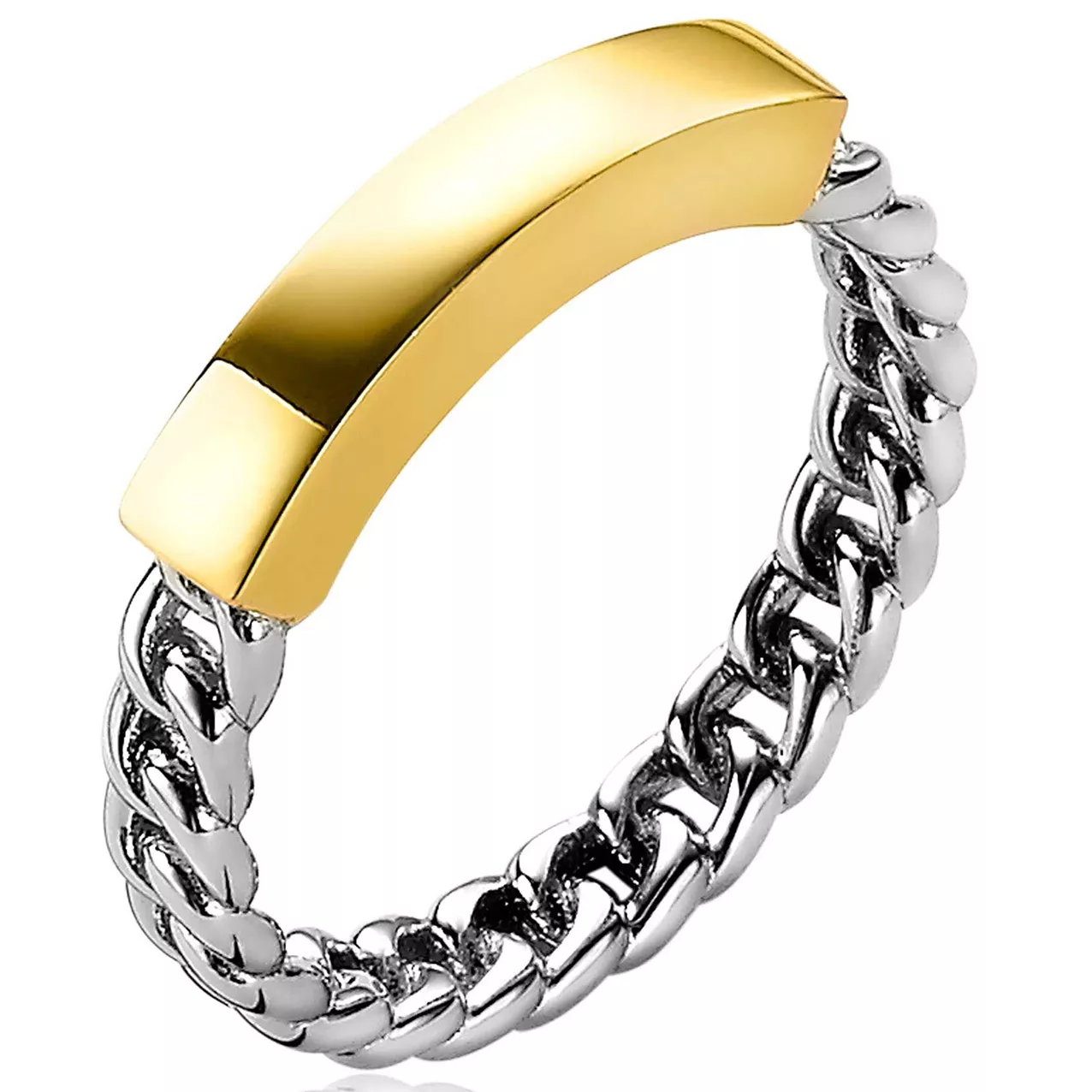 Zinzi ZIR2198 Ring Staaf-Gourmet zilver goudkleurig