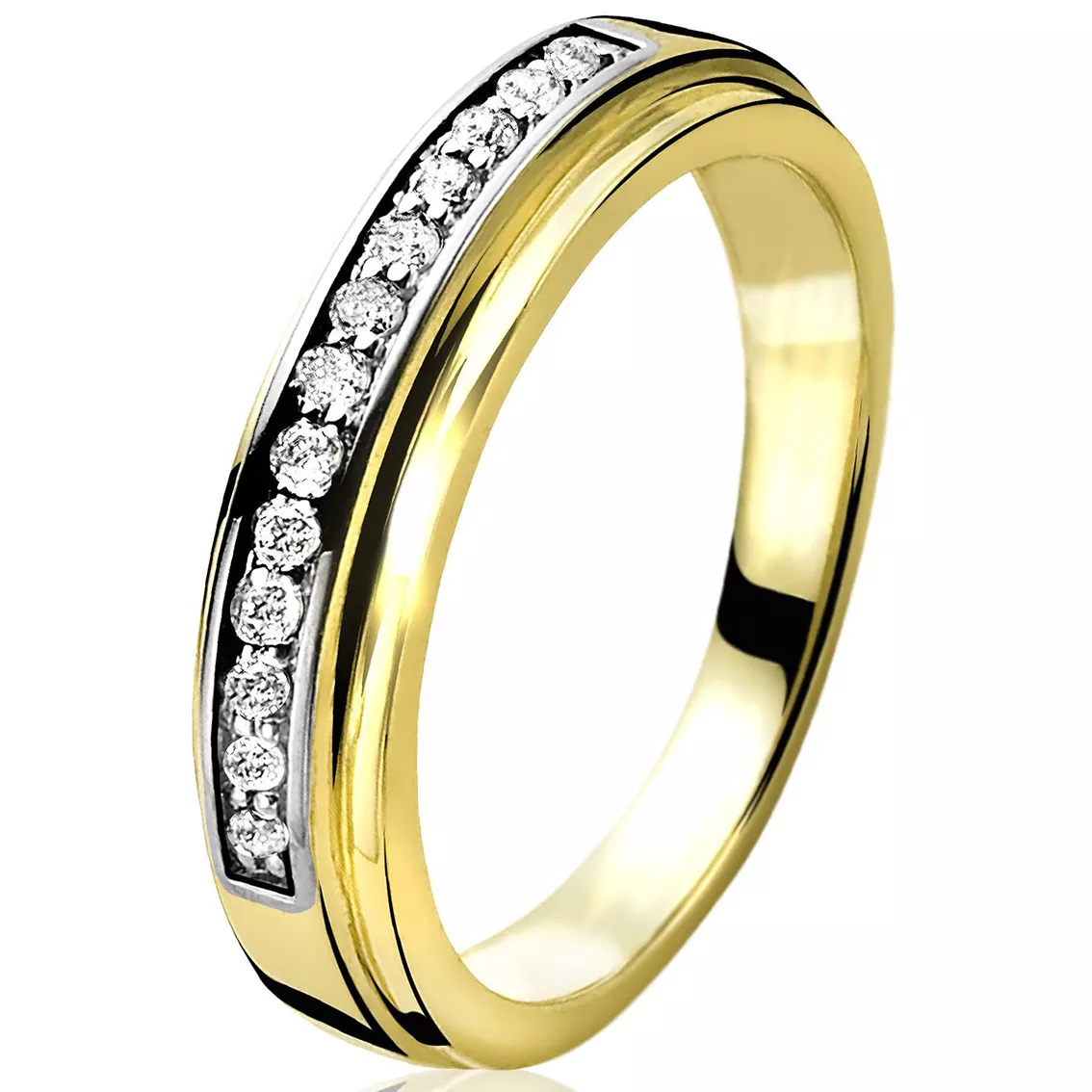 Zinzi Gold ZGR90 Ring geelgoud-diamant 0,104 crt 