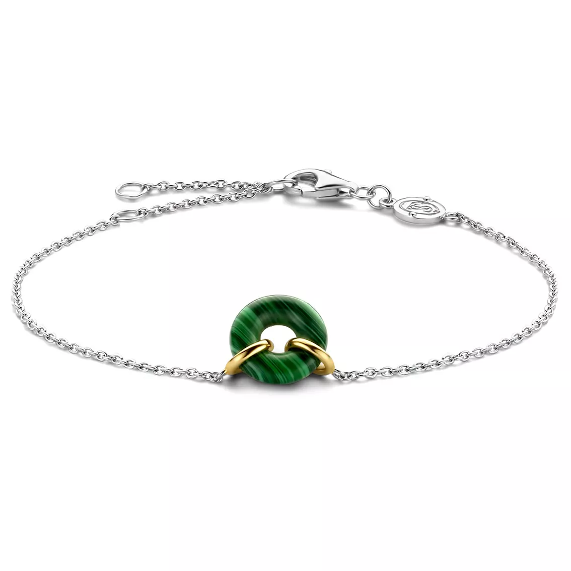 TI SENTO-Milano 2968MA Armband Charm zilver-malachiet goud-en zilverkleurig-groen 16-20 cm