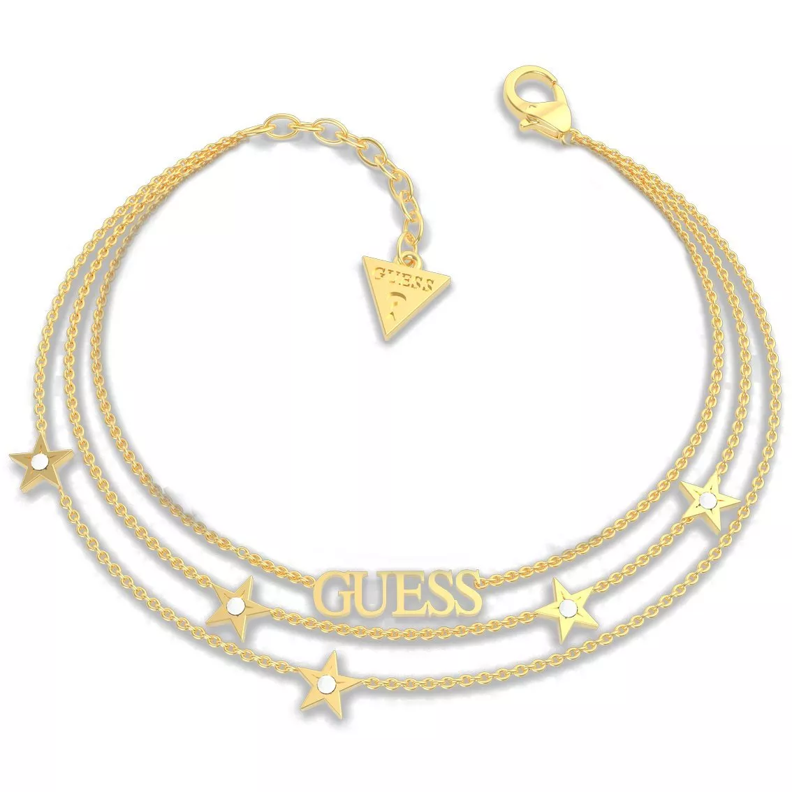 GUESS UBB70078-S Armband staal-kristal goudkleurig-wit 14,6-18,5 cm