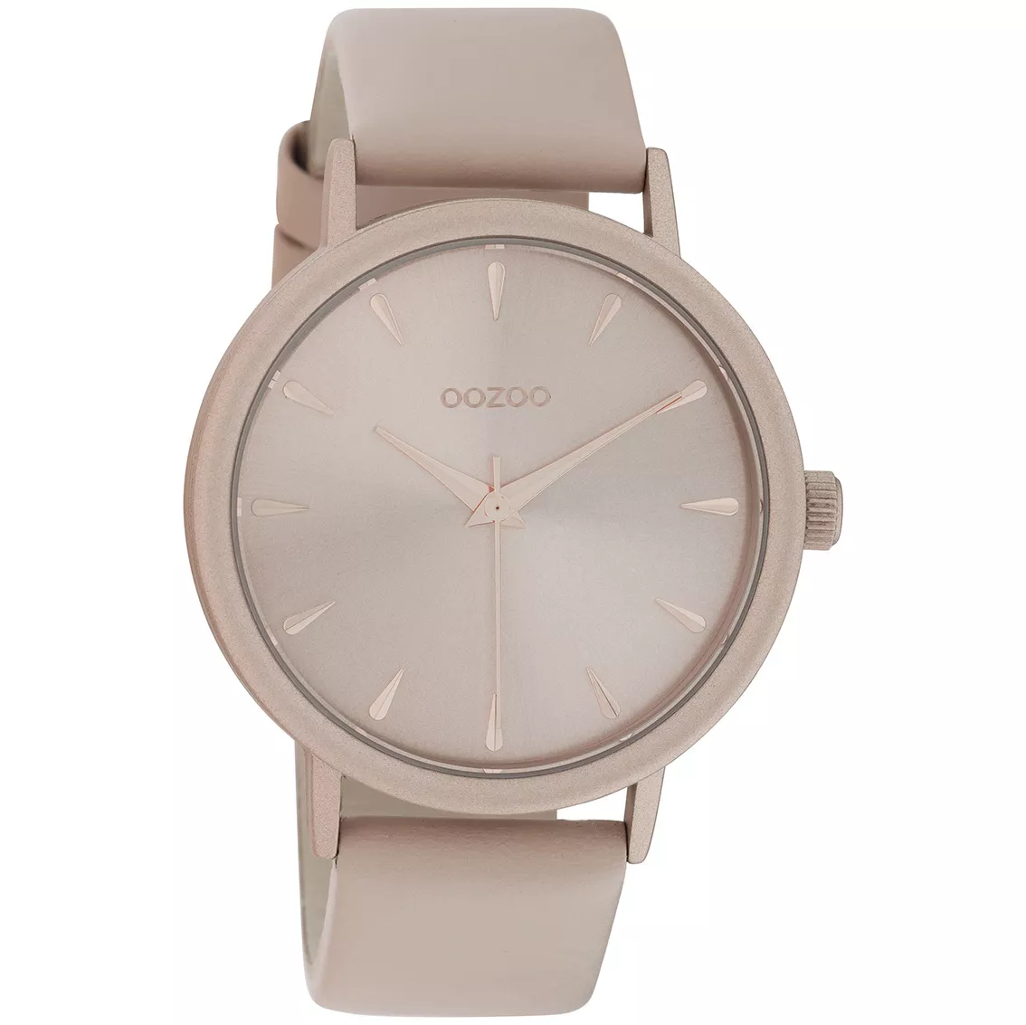 OOZOO C10825 Horloge Timepieces staal-leder rosekleurig-oudroze 42 mm