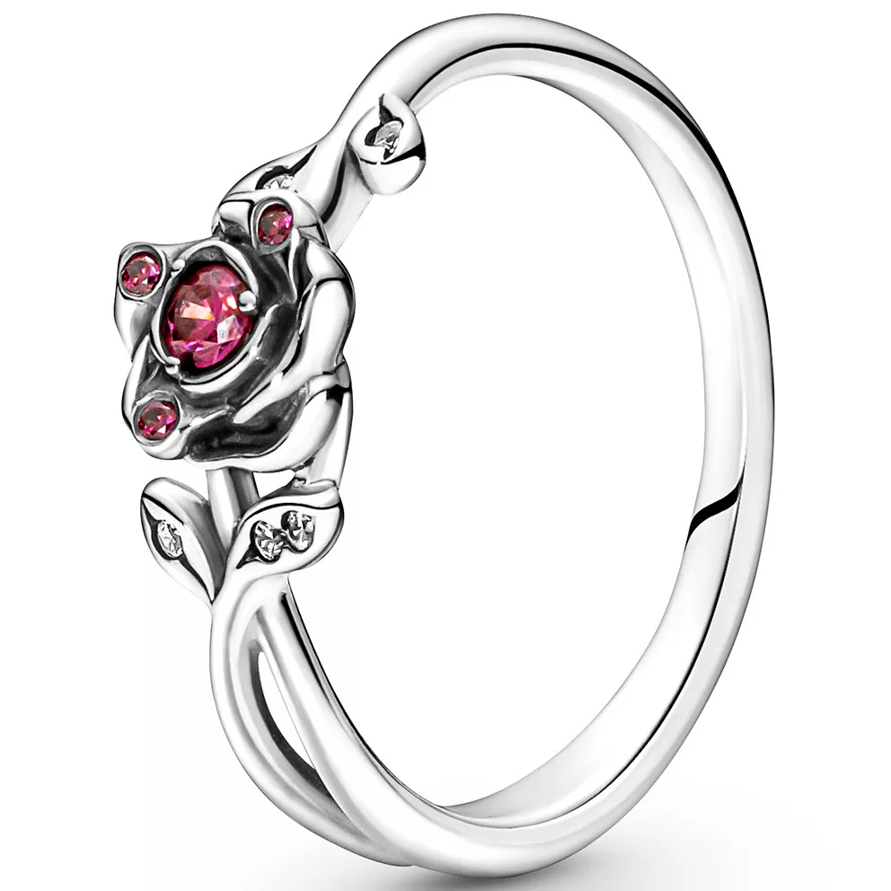 Pandora 190017C01 Ring Disney Beauty and the Beast Rose zilver-zirconia rood-wit