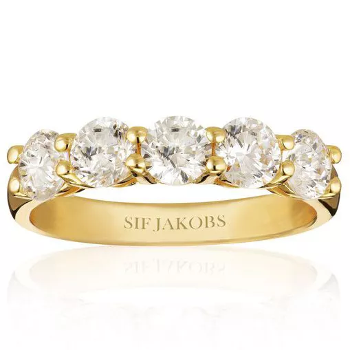 Sif Jakobs SJ-R42127-CZ-SG Ring Belluno Uno zilver-zirconia goudkleurig-wit Maat 50