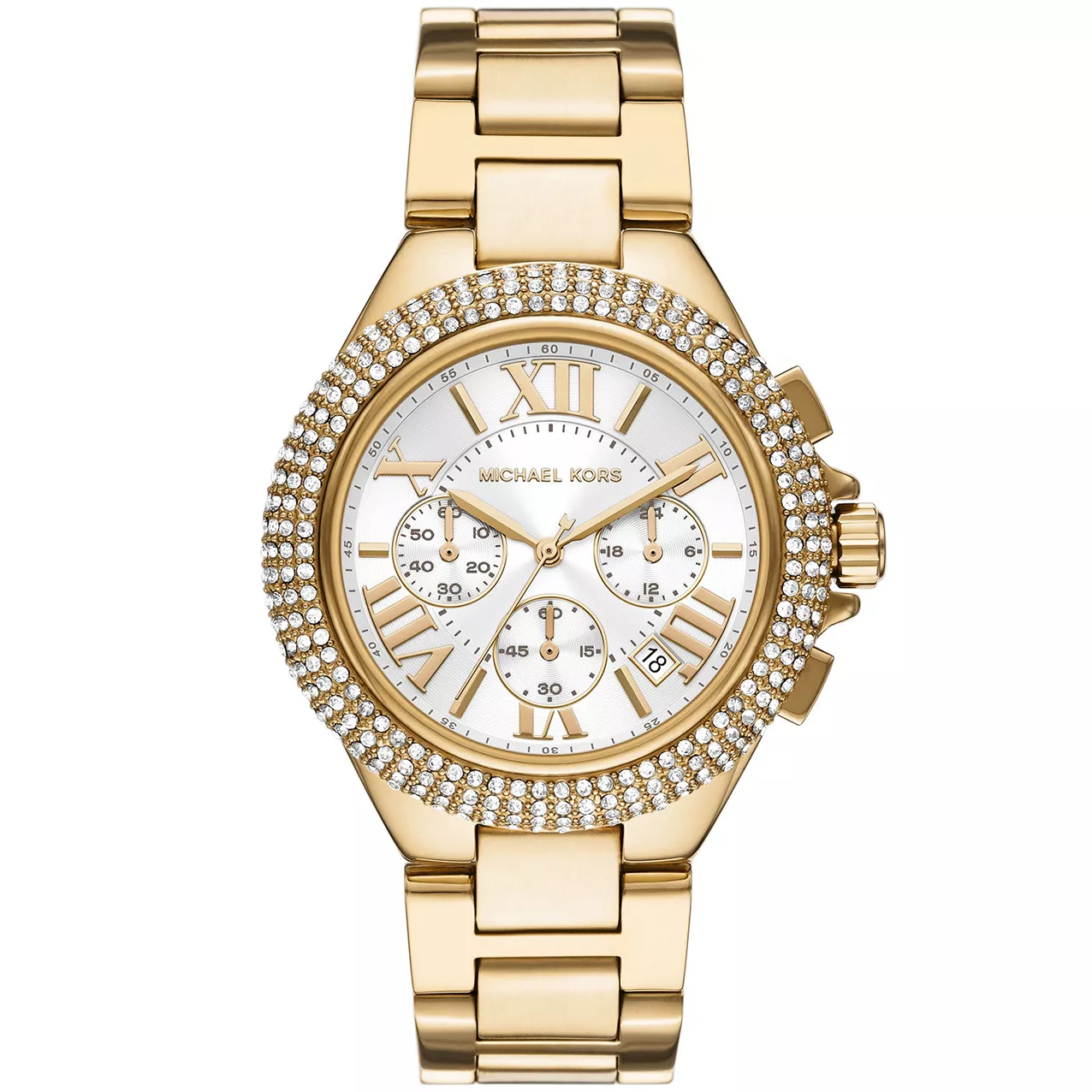 Michael Kors MK6994 Horloge Camille staal goudkleurig-wit 43 mm