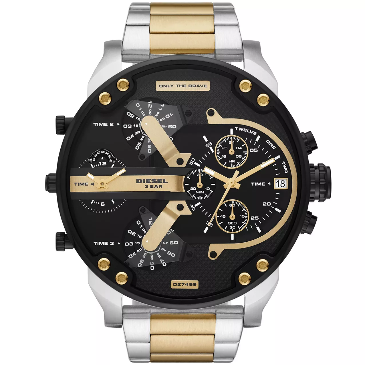 Diesel DZ7459 Horloge Mr. Daddy 2.0 staal zilver-en goudkleurig-zwart 57 mm