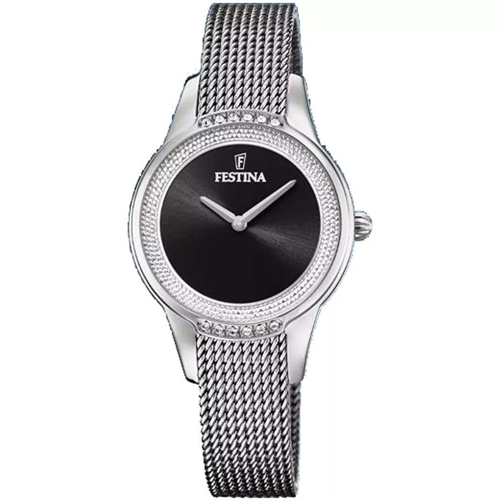 Festina F20494/3 Horloge Mademoiselle staal-kristal zilverkleurig-zwart 30,2 mm