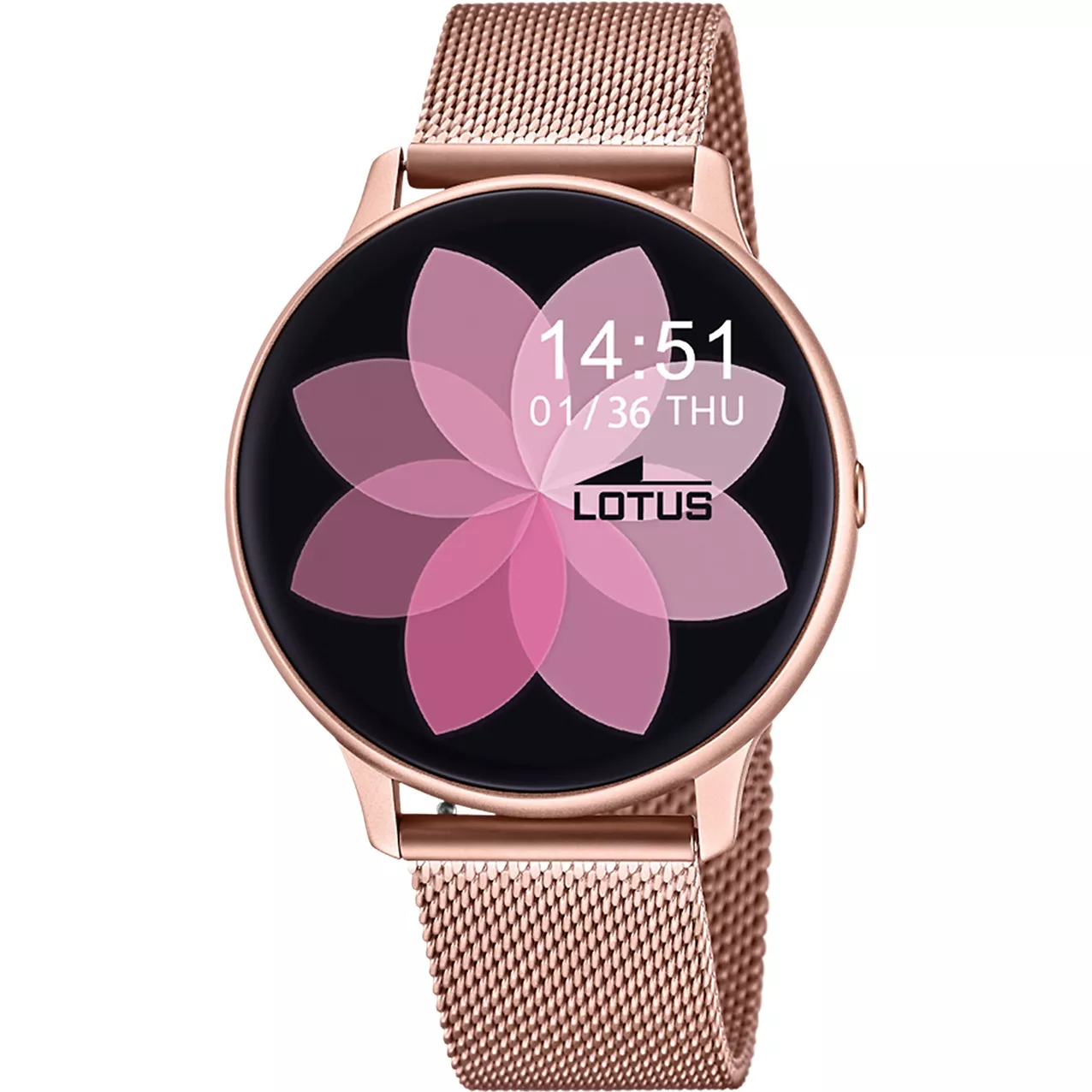 Lotus 50015/1 Horloge Smartime Mesh smartwatch staal rosekleurig 42 mm