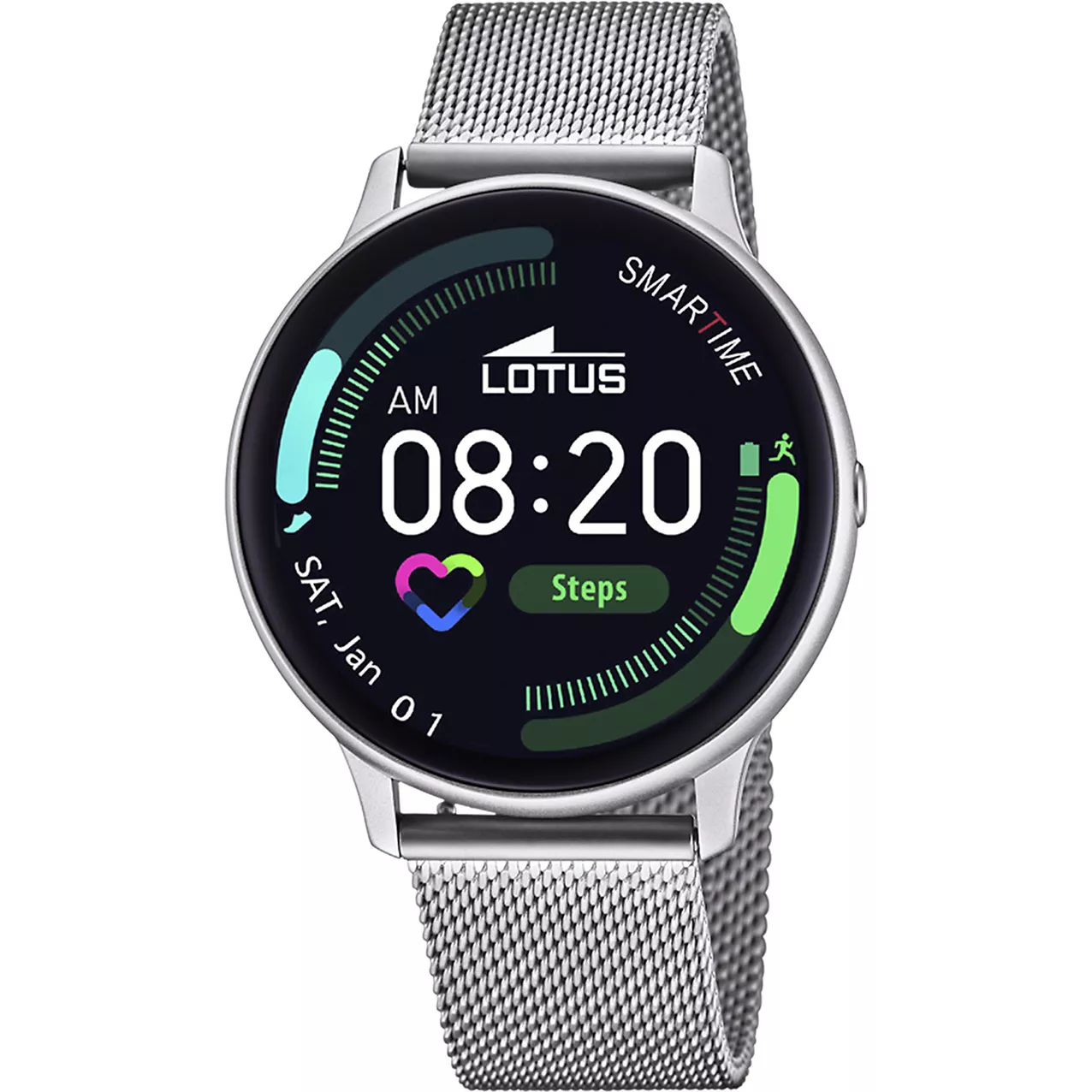 Lotus 50014/1 Horloge Smartime Mesh smartwatch staal zilverkleurig 42 mm