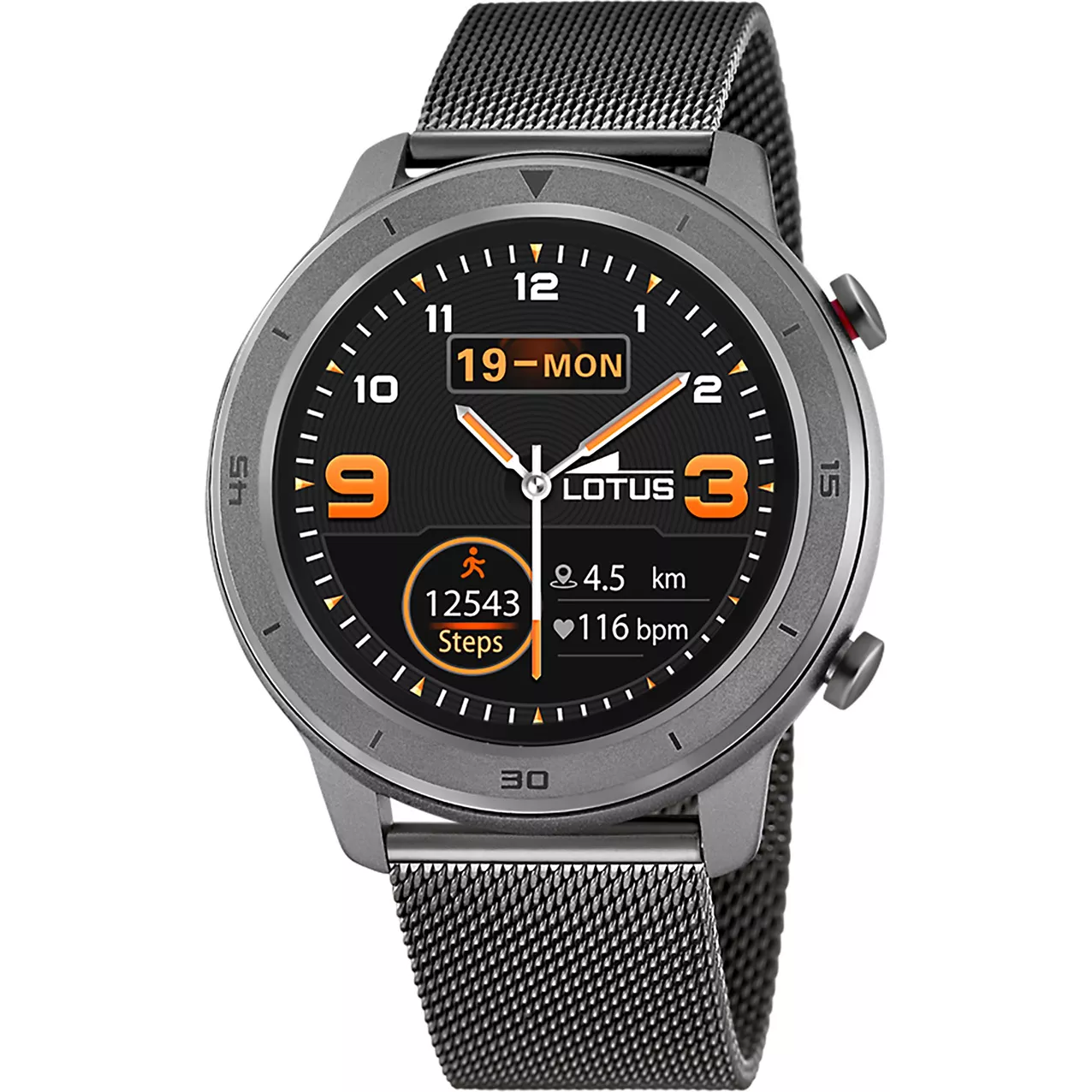 Lotus 50022/1 Horloge Smartime Mesh smartwatch staal grijs 47 mm