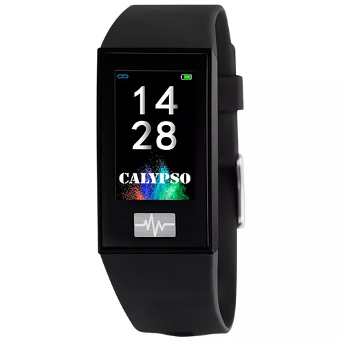 Calypso K8500/7 Horloge Smartime Smartwatch kunststof zwart-regenboog 24 mm