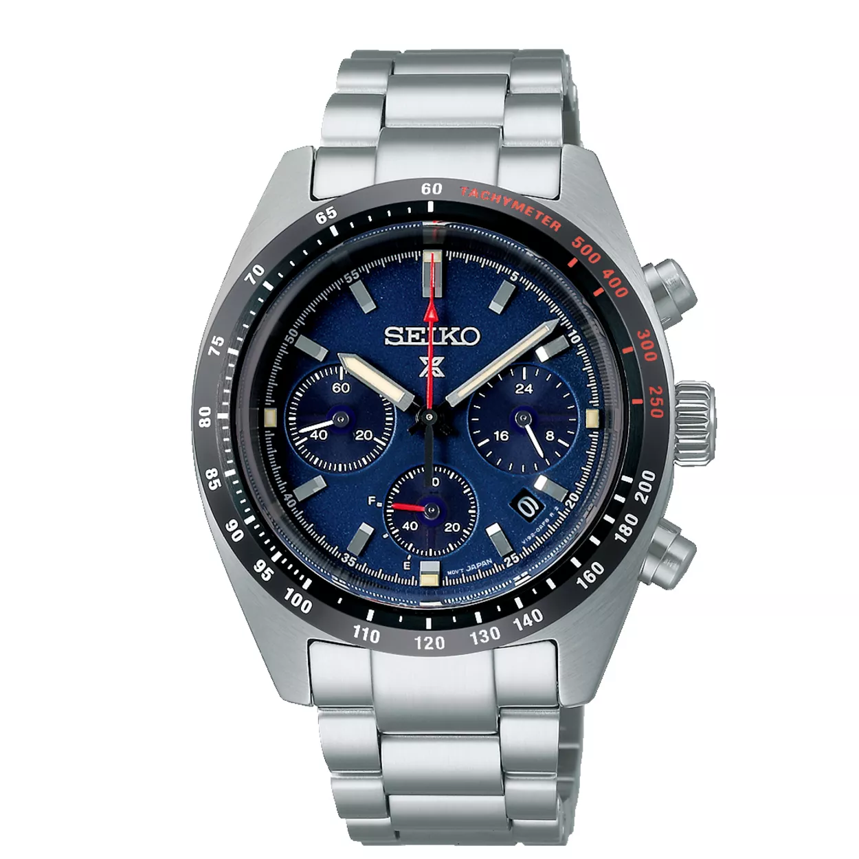 Seiko SSC815P1 horloge Prospex Solar Chronograaf staal zilverkleurig-blauw 39 mm 