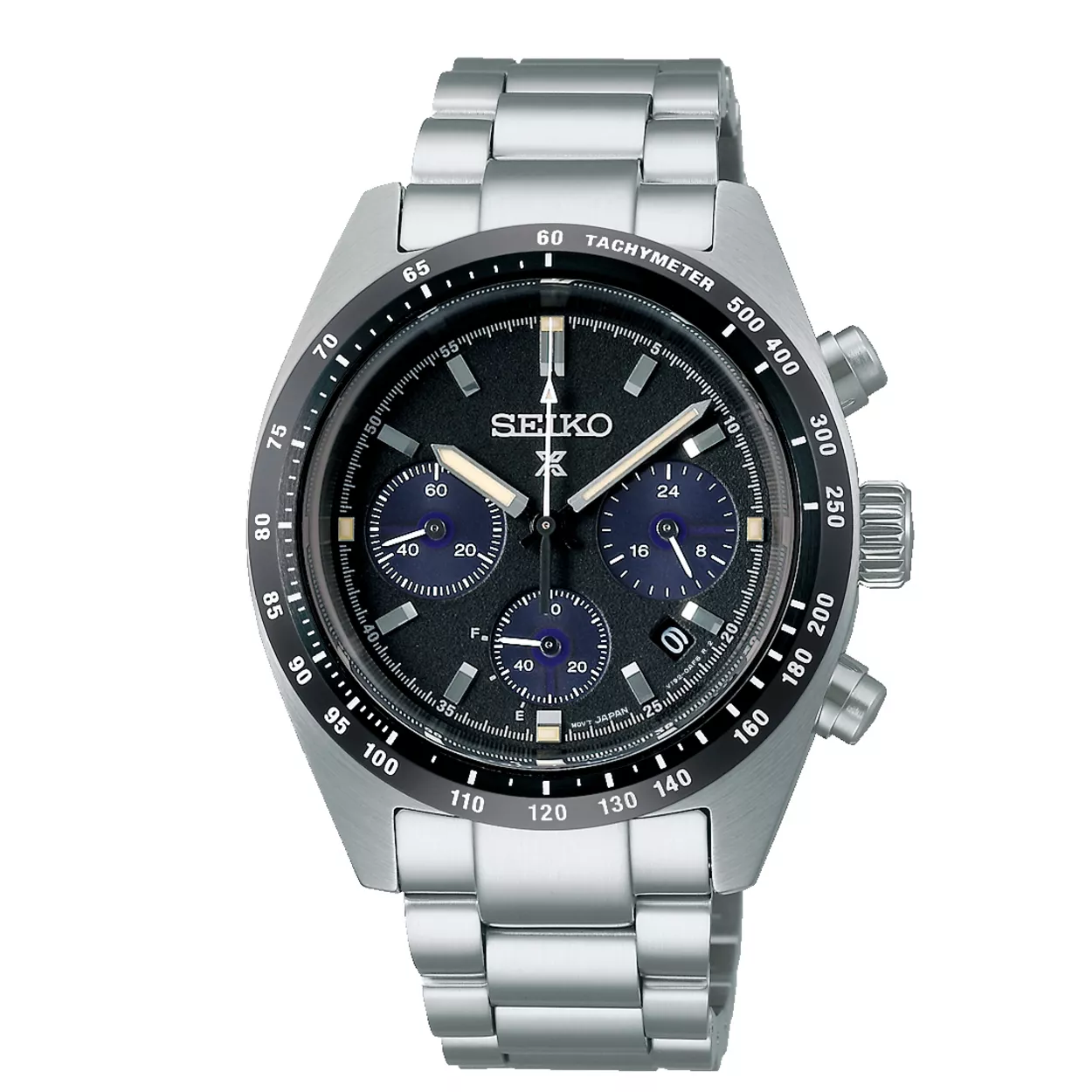 Seiko SSC819P1 Horloge Prospex Solar Chronograaf staal zilverkleurig-zwart 39 mm