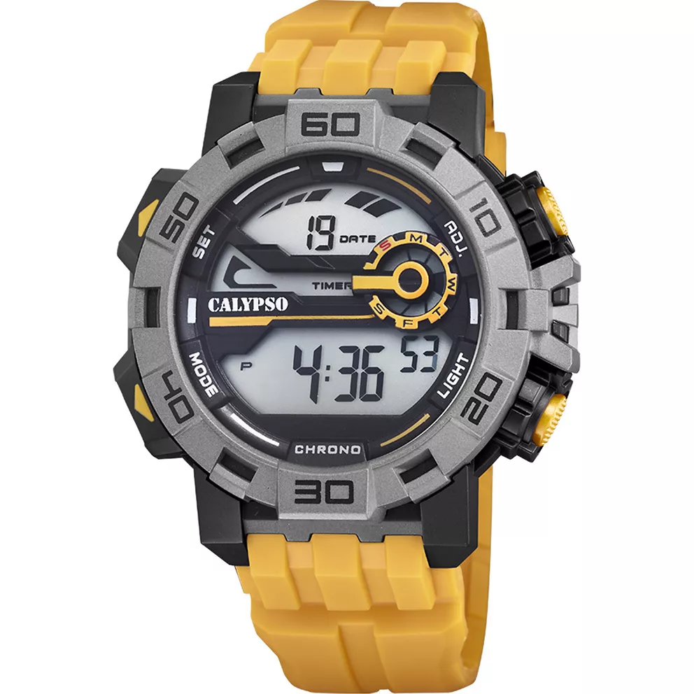 Calypso K5809/1 Horloge Digitaal kunststof-rubber zwart-geel 52 mm
