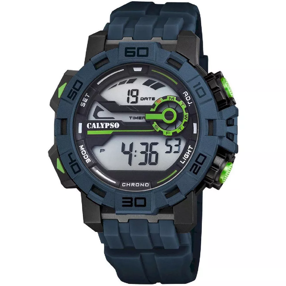 Calypso K5809/2 Horloge Digitaal kunststof-rubber zwart-blauw 52 mm