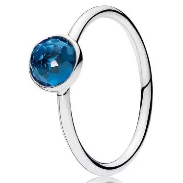 Pandora 191012NLB Ring Geboortesteen December zilver-kristal blauw Maat 52 (retired)